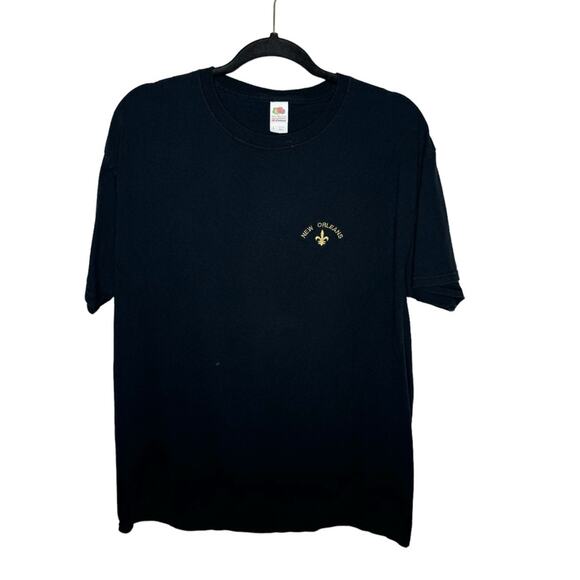FRUIT OF THE LOOM / black New Orleans short sleeve crew neck souvenir tee / L - Picture 1 of 6